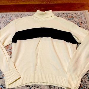 Polo Ralph Lauren Turtleneck Knit White with a Navy Stripe Size XL